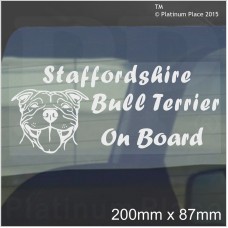 Staffordshire Bull Terrier Dog On Board Sticker-Car,Van,Truck-Staff Staffy Window Sign